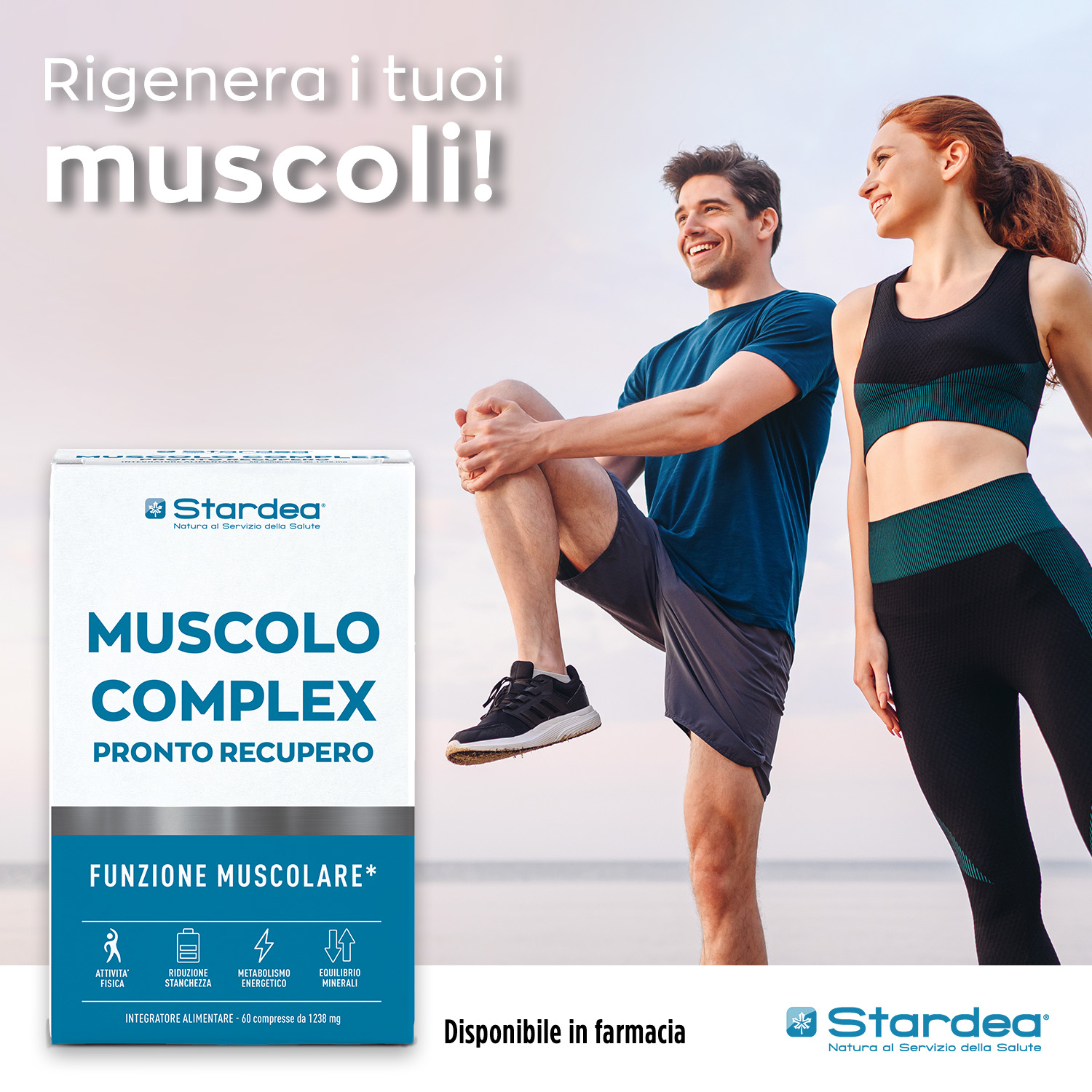 STARDEA MUSCOLO COMPLEX PRONTO RECUPERO Compresse - integratore alimentare a base di Potassio, Magnesio, Rame e Selenio con Vitamine B6, B1 e B12.