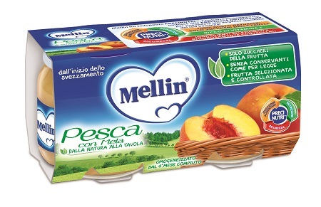 Mellin Omogeneizzato di Frutta Pesca Con Mela 2 x 100g