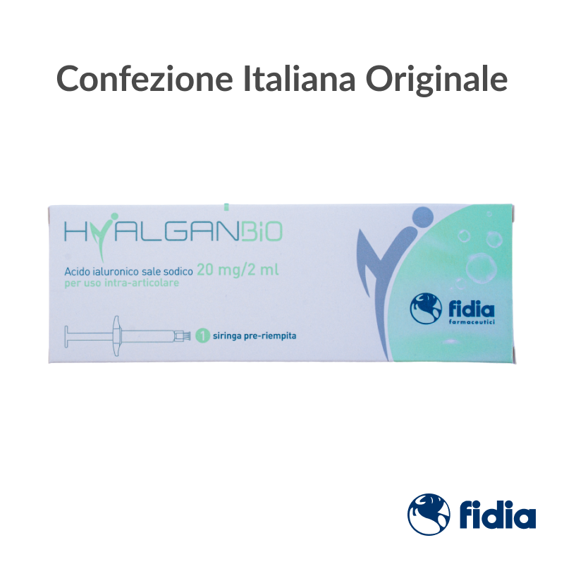 HyalganBio - Siringa intra-articolare a base di acido ialuronico - 20 mg - 2 ml - Confezione Italiana Originale