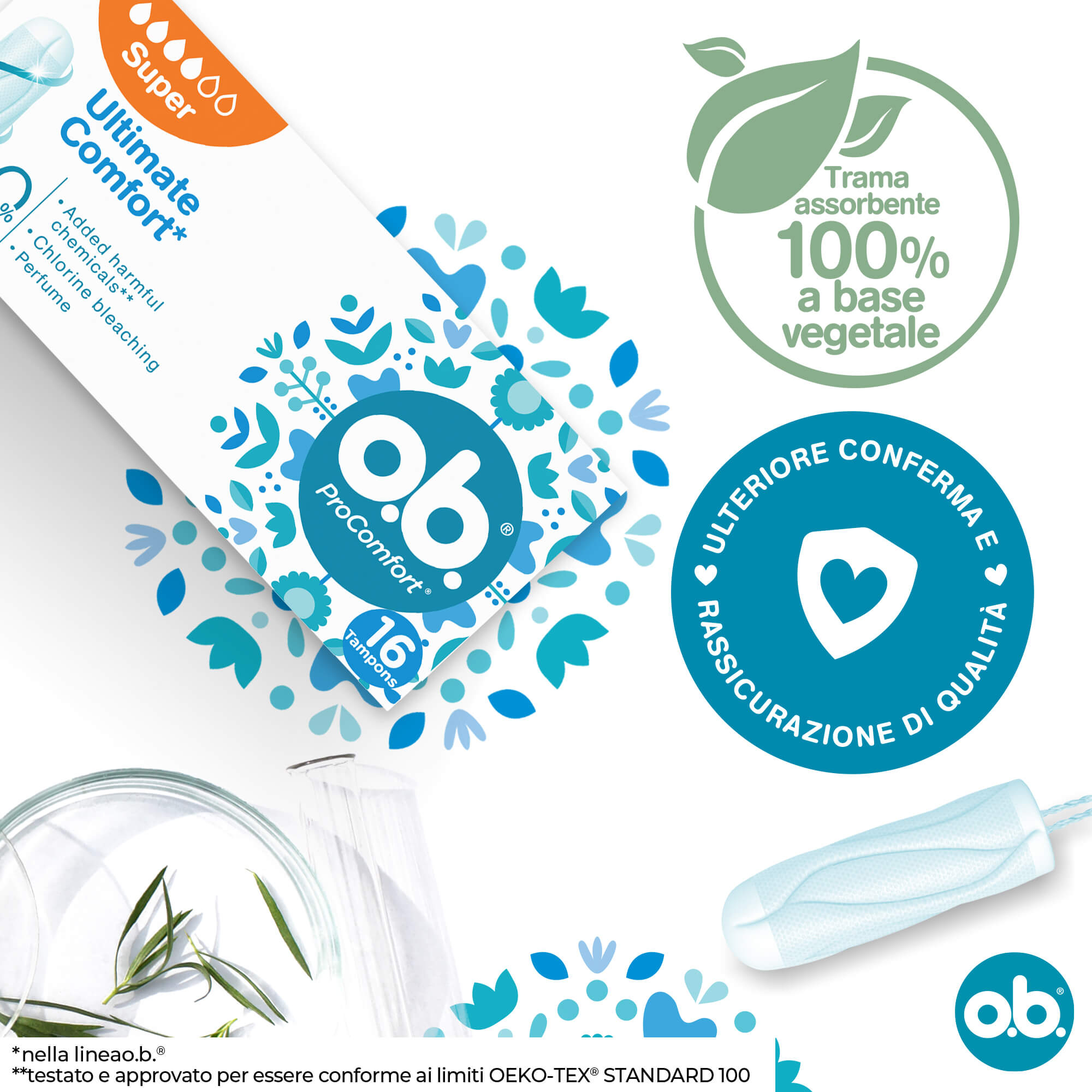 o.b. Assorbenti Interni ProComfort super facili da applicare e rimuovere flusso intenso 16 tamponi