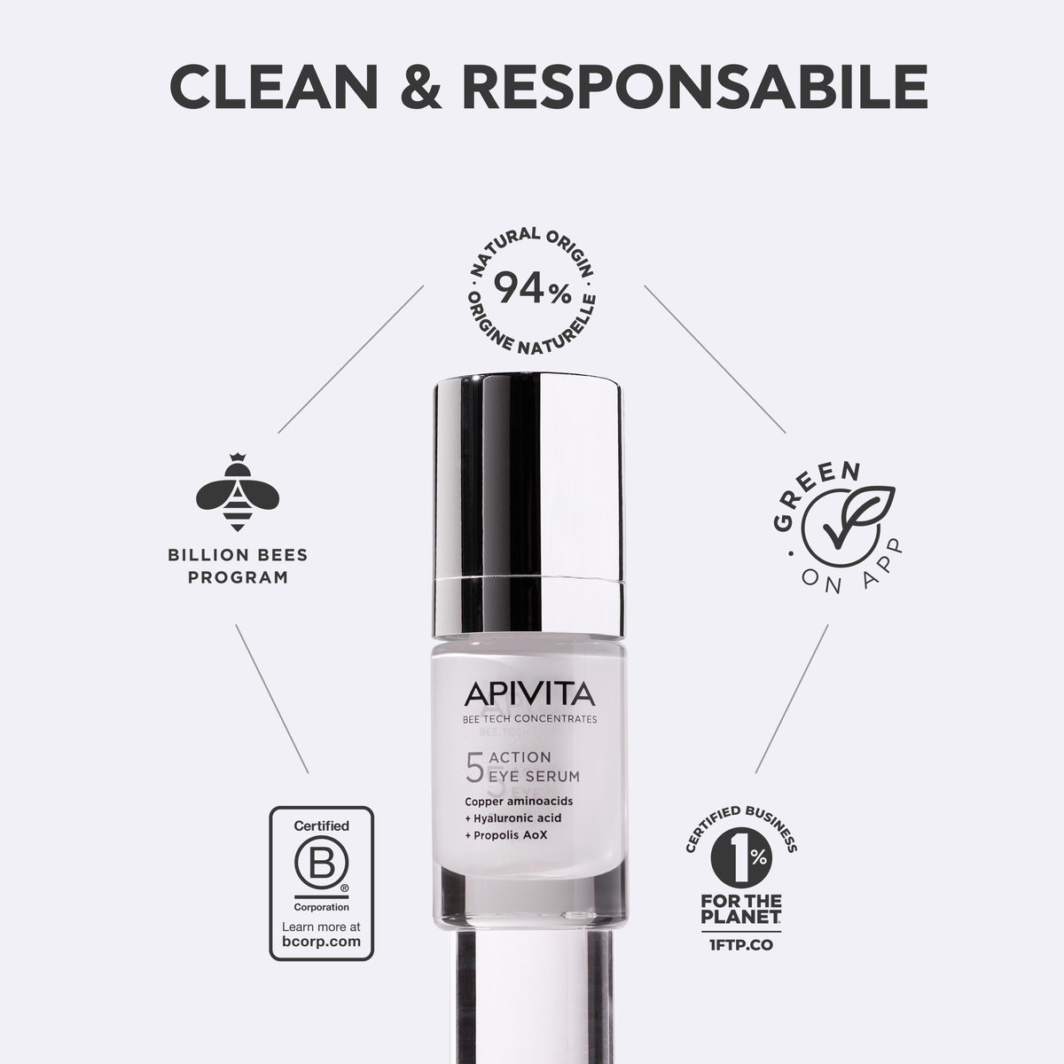 Apivita Bee Tech Concentrates - Siero Antirughe 5 Azioni Per Il Contorno Occhi 15 ml