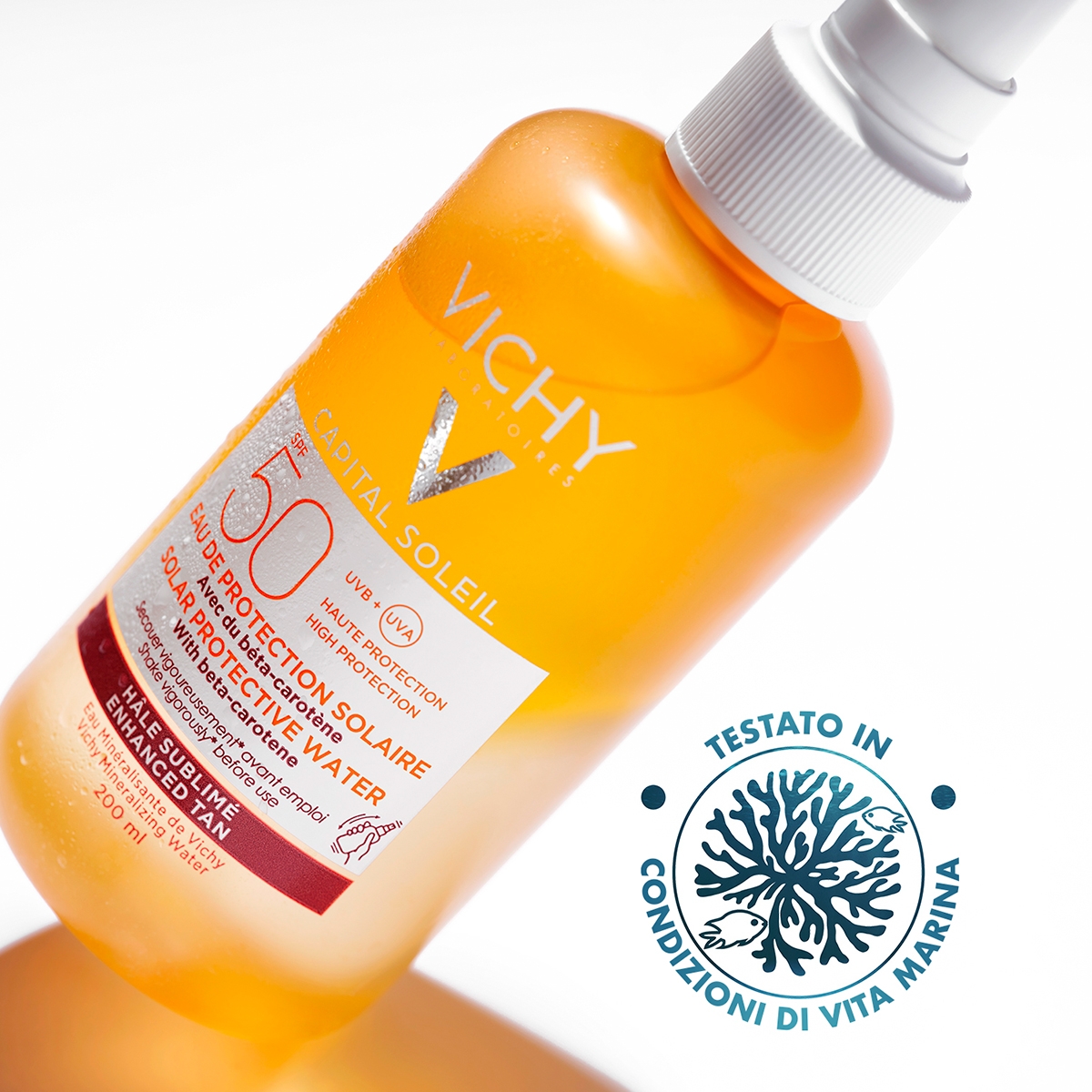 Vichy Capital Soleil Acqua Solare Spray Corpo per Abbronzatura Intensa 50 SPF 200 ml