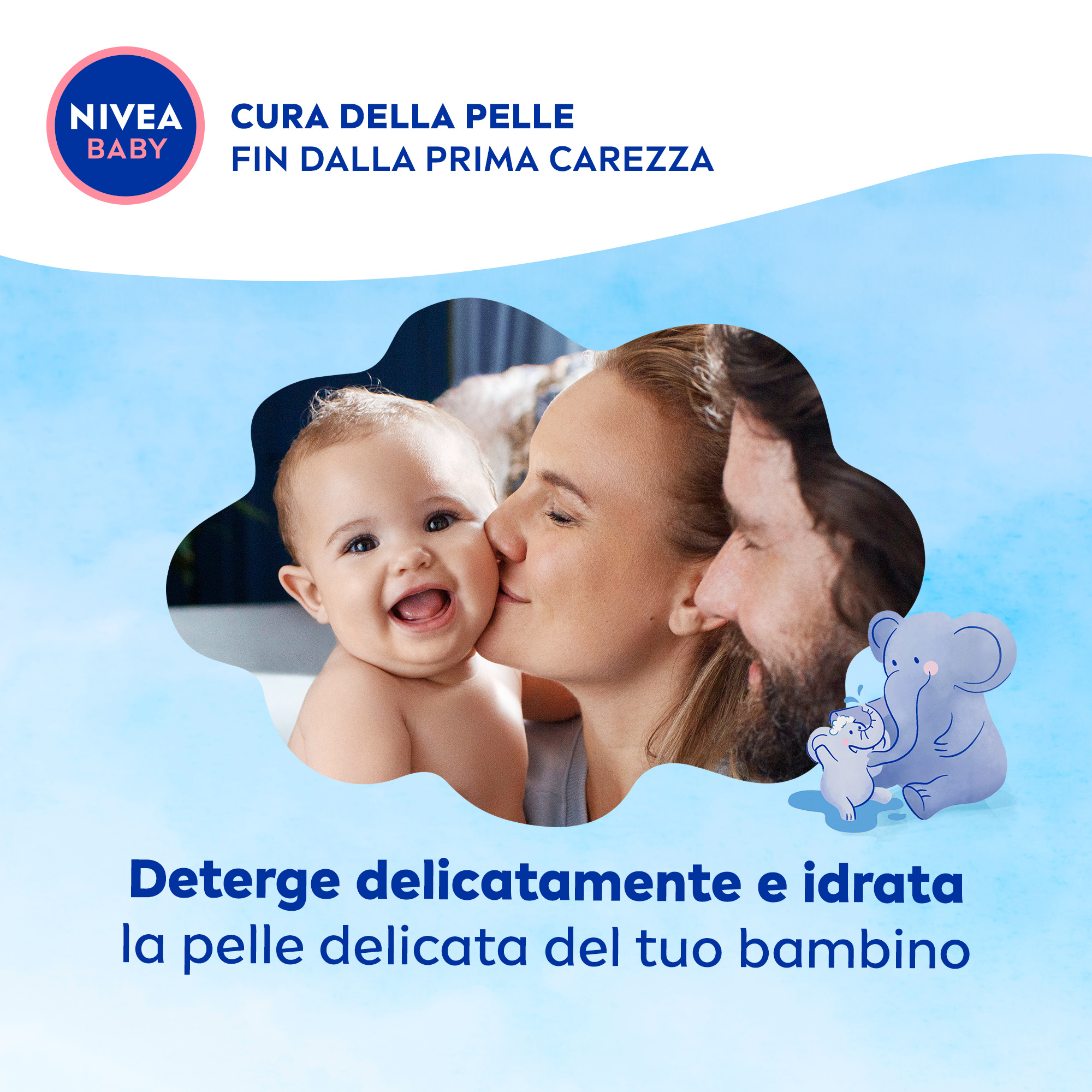Nivea Baby Bagnetto Delicato 450 ml, Detergente neonato per una detersione delicata e idratante