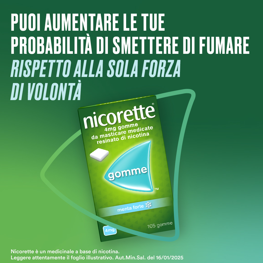 Nicorette Gomme 4 Mg Nicotina Menta 105 Gomme Masticabili