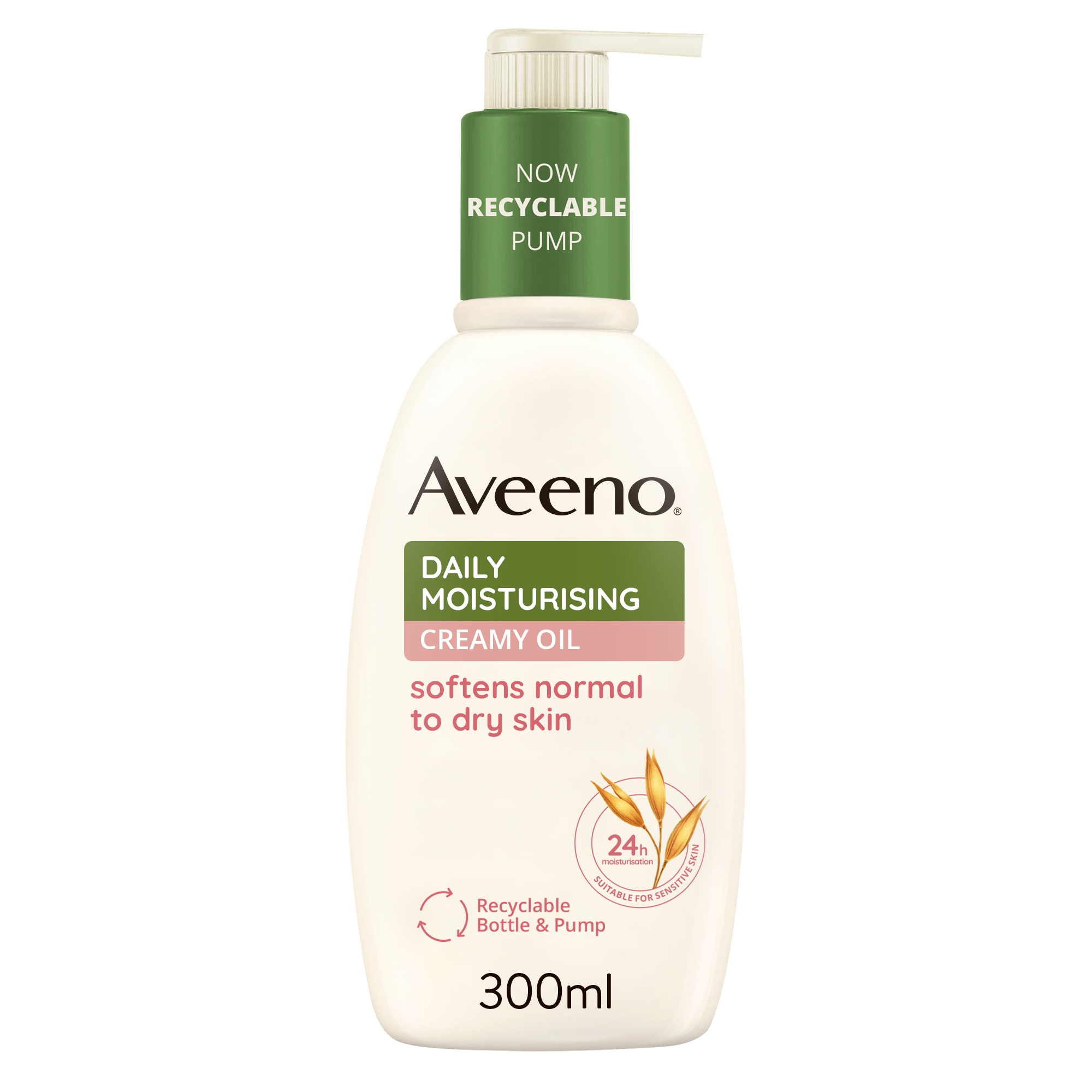 Aveeno Daily Moisturizing Crema Olio 300 ml, Olio-crema idratante per pelli da normali a secche