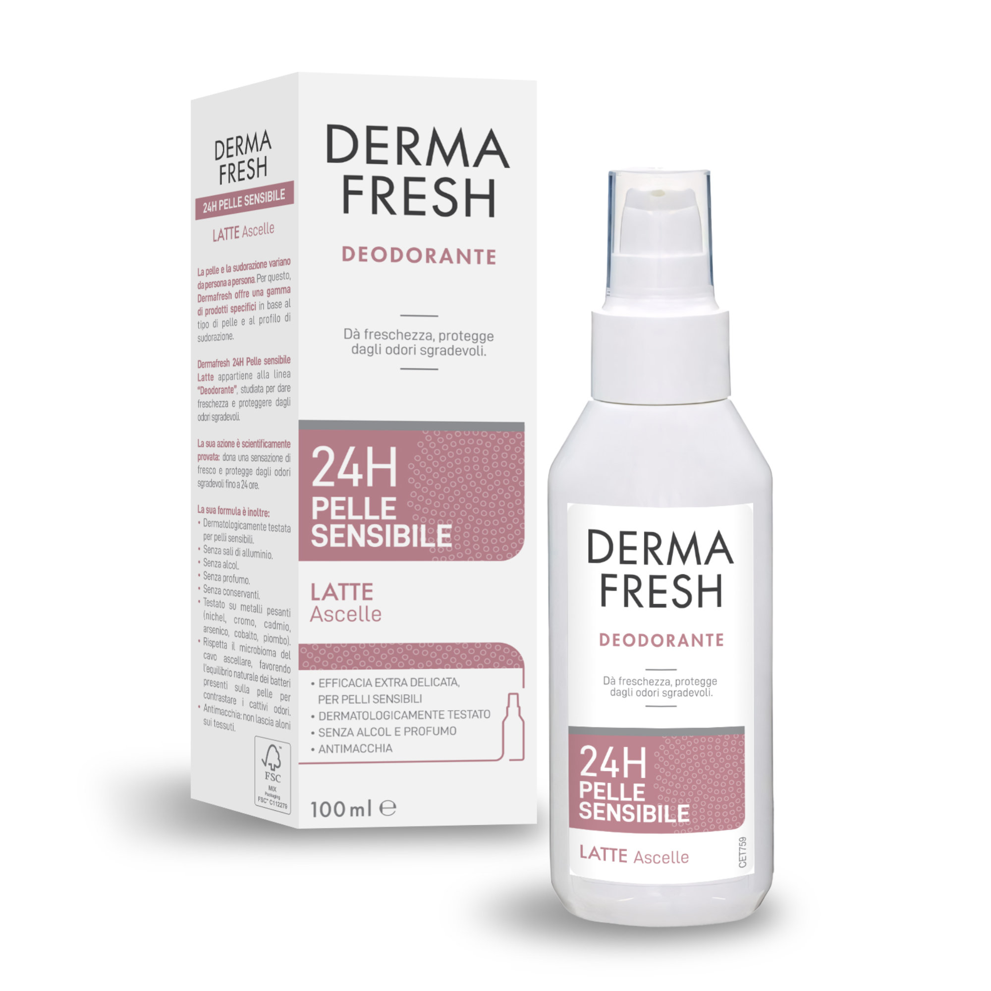 DERMAFRESH 24H P/SENS LAT100ML