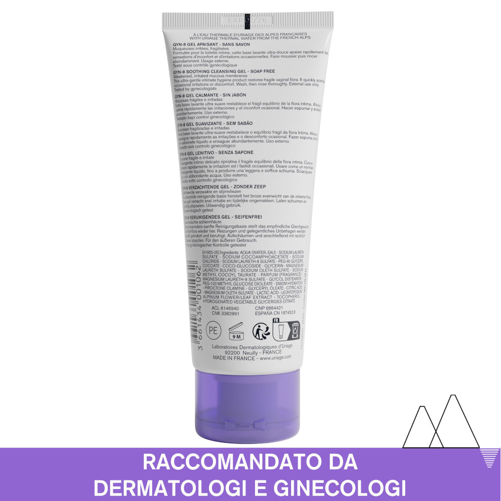 URIAGE GYN-8 Detergente intimo lenitivo per la zona intima irritata per preservare l'equilibrio naturale -100ML