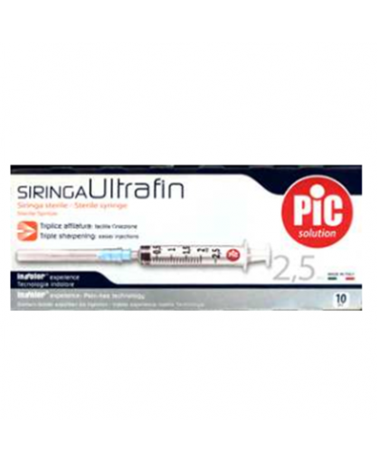 Pic Pronto Iniezione Ago 23G 2,5 ml 10 Pezzi
