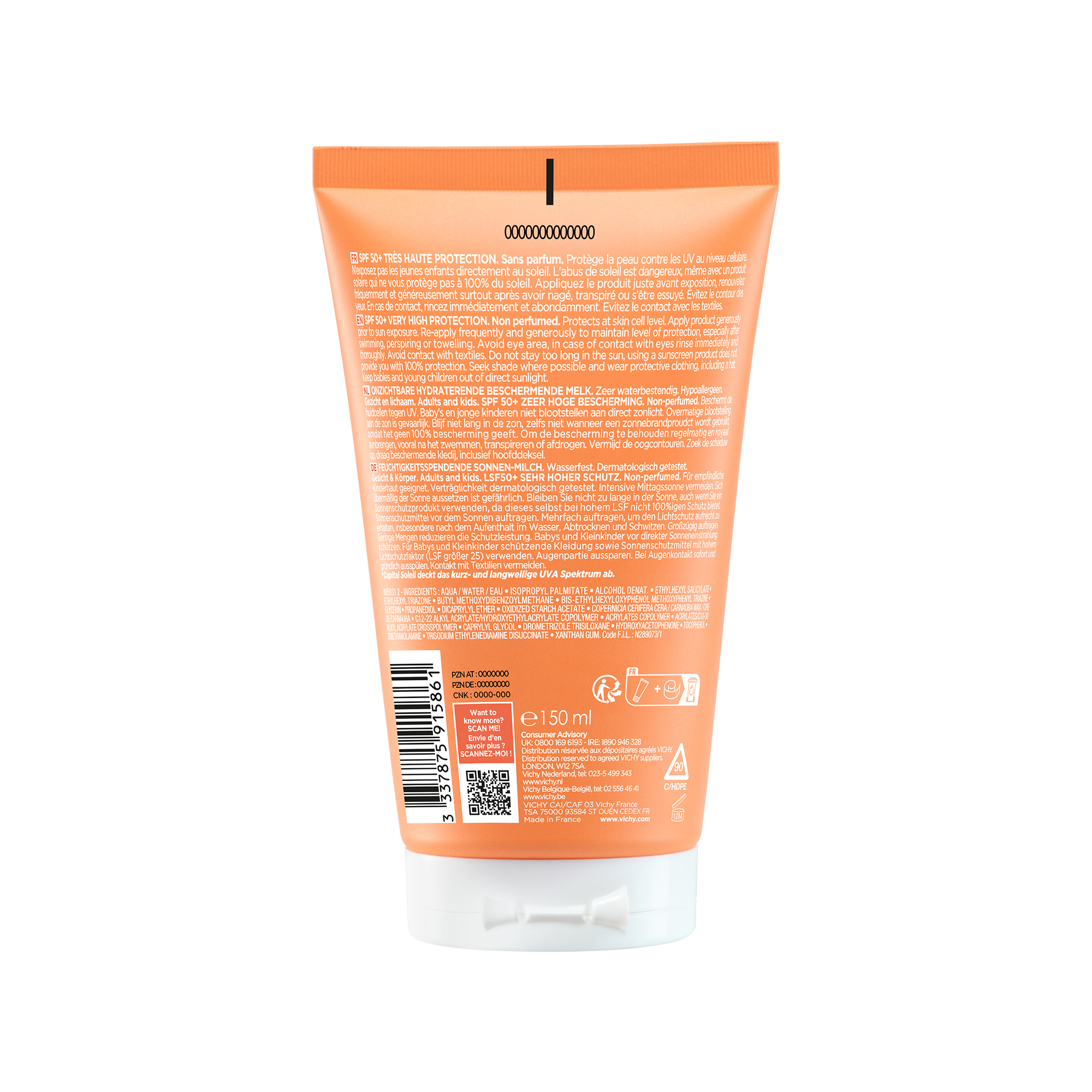 Vichy - Capital Soleil - Latte Idratante Fresco Protezione Molto Alta SPF50+ Viso E Corpo 150 ml