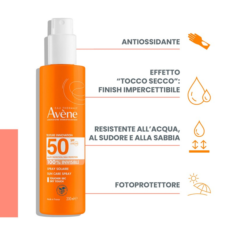 Eau Thermale Avène Spray solare protezione alta SPF 50, 200 ml