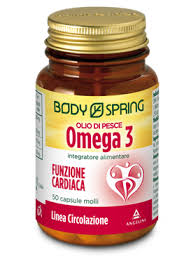 Body Spring Olio di Pesce Omega 3 - Integratore per la funzione cardiaca - 50 capsule