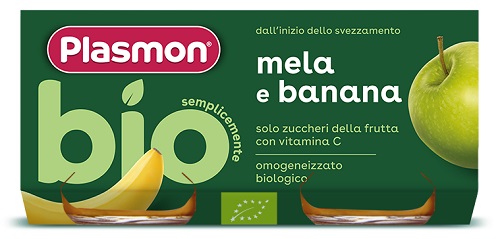 PLASMON Omog.Banana Mela Bio 2x 80g