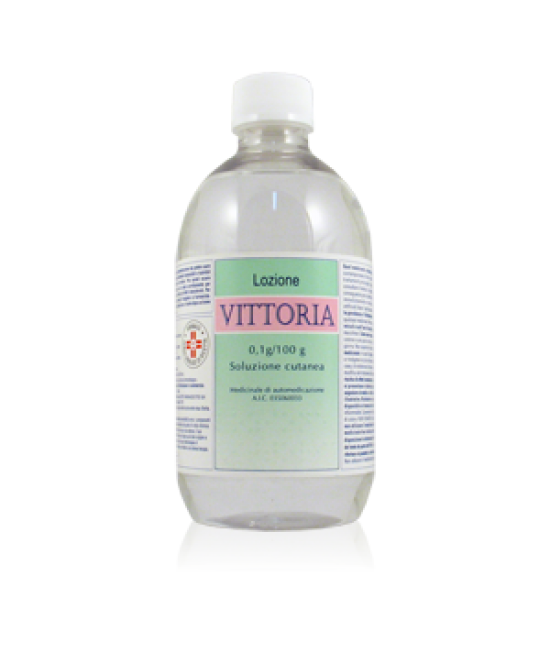 Lozione Vittoria Disinfettante Antisettico 0,1g/100g Soluzione Cutanea Flacone da 250 ml - | Ferite, Arrossamenti, Piaghe da Decubito 