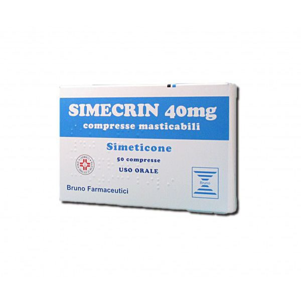 Simecrin - Gonfiore e Meteorismo - 50 compresse masticabili - 40 mg
