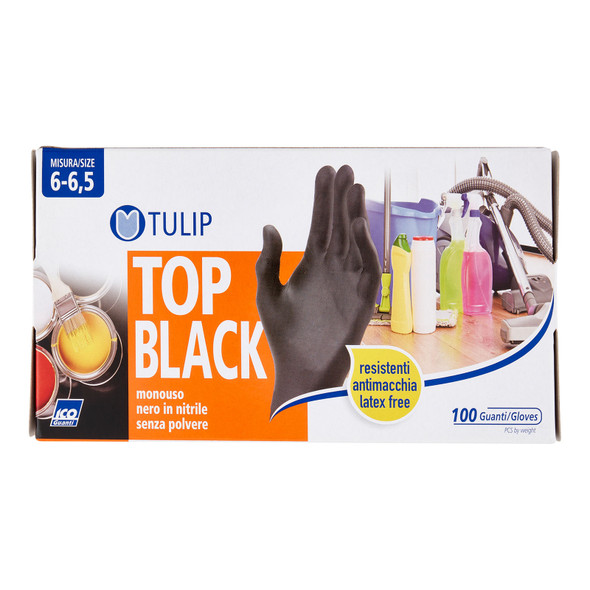 TULIP 100 GUANTI NITRILE NERO M