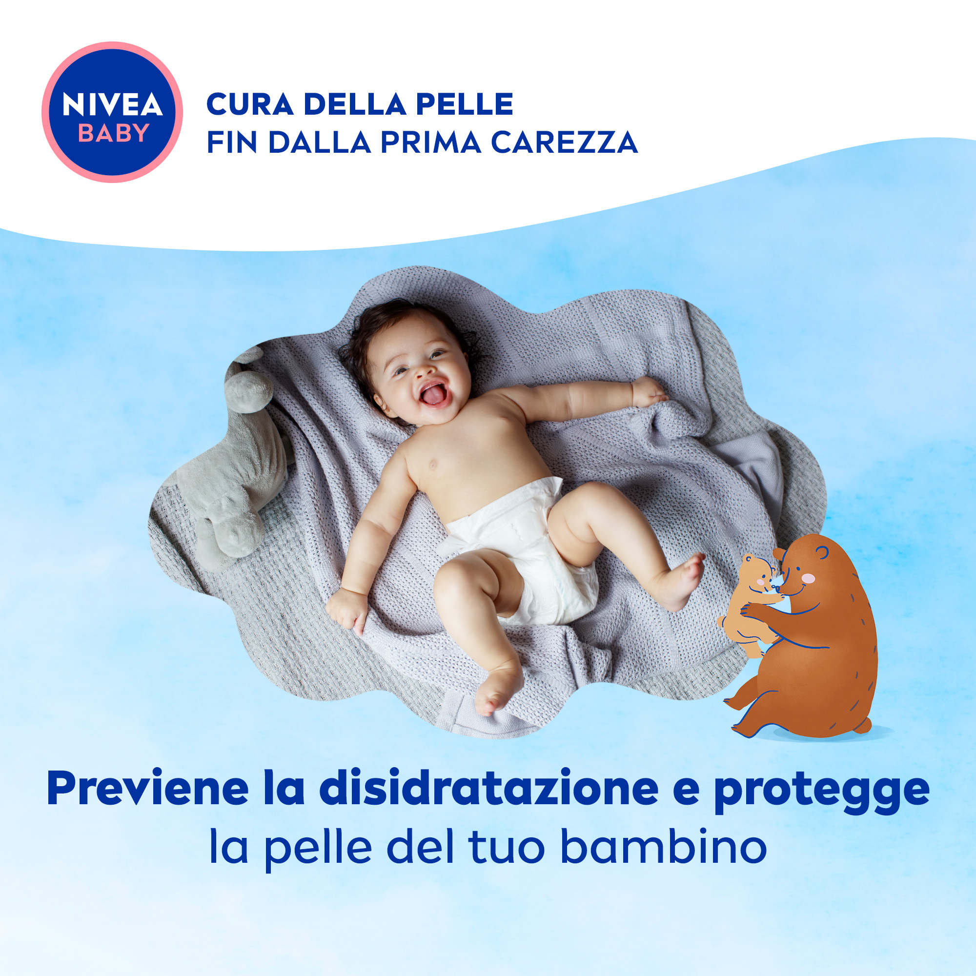 Nivea Baby Viso & Corpo Crema Soffice 100 ml, Crema bambini corpo e viso idratante e nutriente