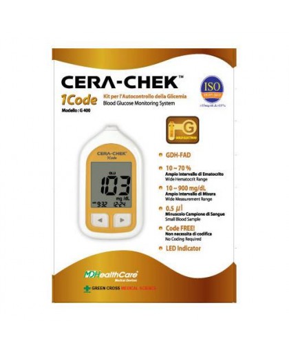 Mdhealthcare Cera Chek 1 Code Striscette Reattive Per Glicemia 25 Pezzi