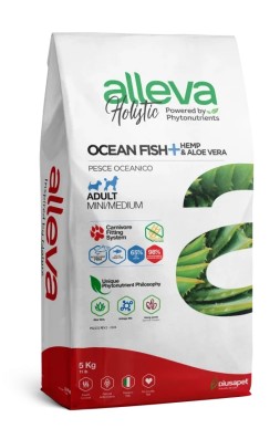 ALLEVA HOLISTIC DOG ADULT OCEAN FISH + HEMP & ALOE VERA MINI/MEDIUM KG 5 - P02232