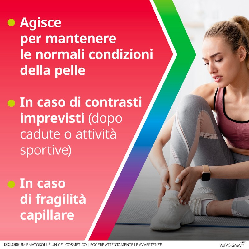 Dicloreum Ematosoll Emulsione Gel per Contusioni e piccoli traumi, utile anche in caso di dolori muscolari o dolori articolari 50 ml