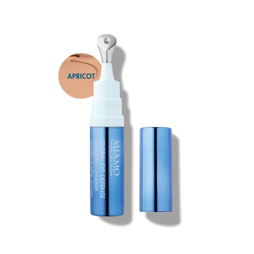 Miamo Global Eye Defence Sunscreen Concealer Correttore Contorno Occhi Anti-Rughe Anti-Borse Illuminante SPF 30 Colore APRICOAT, 7.5ml