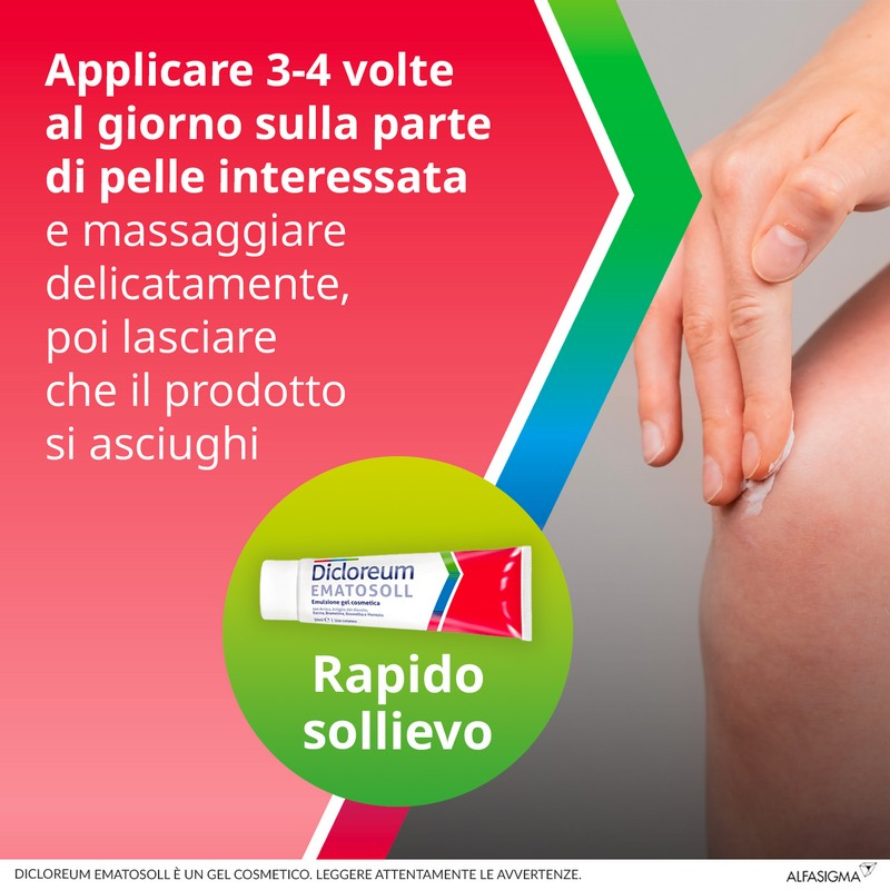 Dicloreum Ematosoll Emulsione Gel per Contusioni e piccoli traumi, utile anche in caso di dolori muscolari o dolori articolari 50 ml