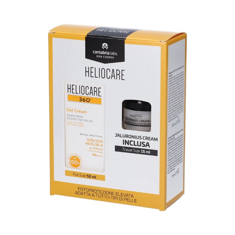Heliocare 360° Gel Cream SPF100+ Protezione Solare 50 ml + Jaluronic Cream 15 ml