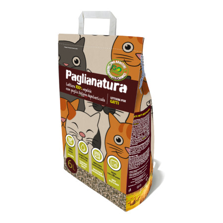 PAGLIANATURA LETTIERA GATTO AGGLOMERANTE NATURALE 6LT