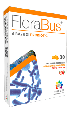 Florabus - Integratore a base di probiotici - 30 tavolette masticabili