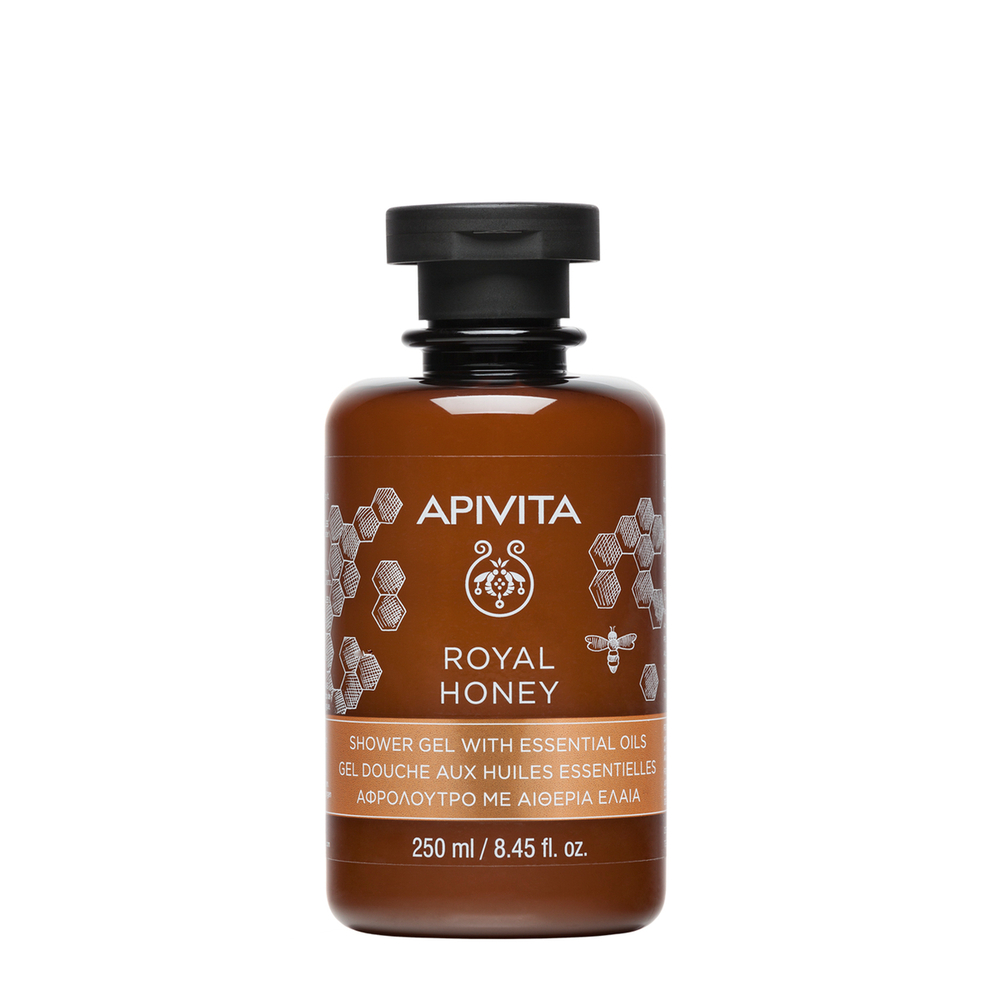 Apivita Royal Honey - Gel-Doccia Detergente Corpo Con Miele E Oli Essenziali Per Pelle Secca 250 ml