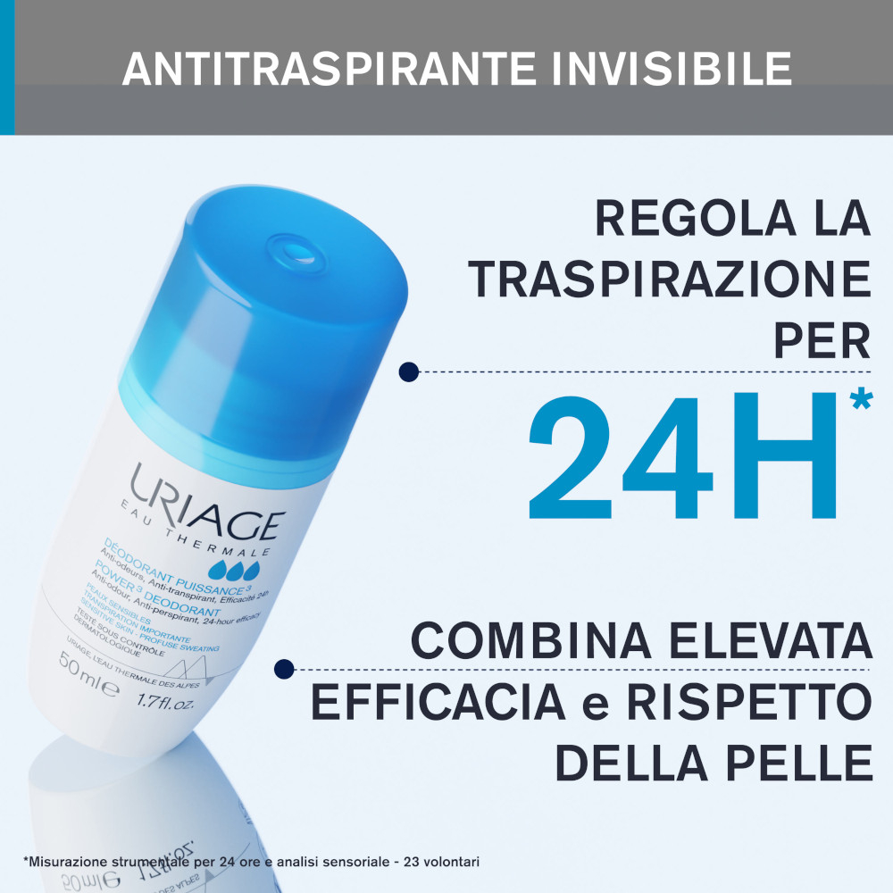Uriage Deodorante Power3 Anti-sudorazione Intensa Roll-On 50 ml