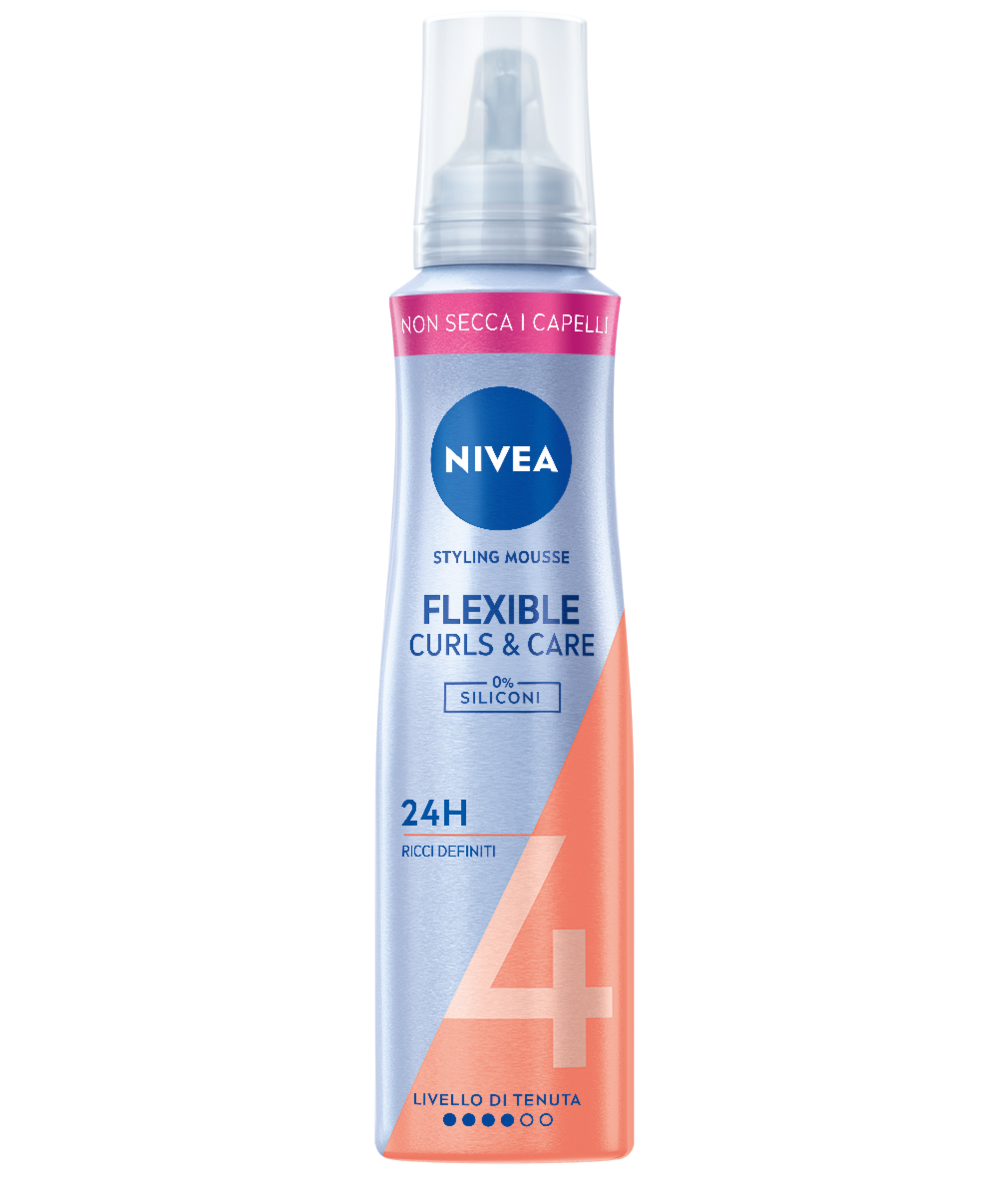 Nivea Styling Mousse Flexible Curls&Care 150 ml, Schiuma per la cura capelli ricci extra forte