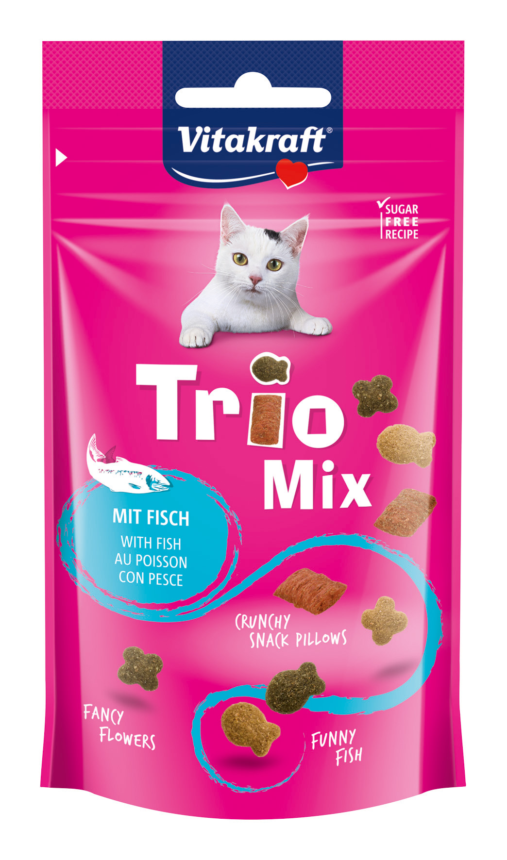 VITAKRAFT GATTO SNACK TRIO MIX PESCE 60GR
