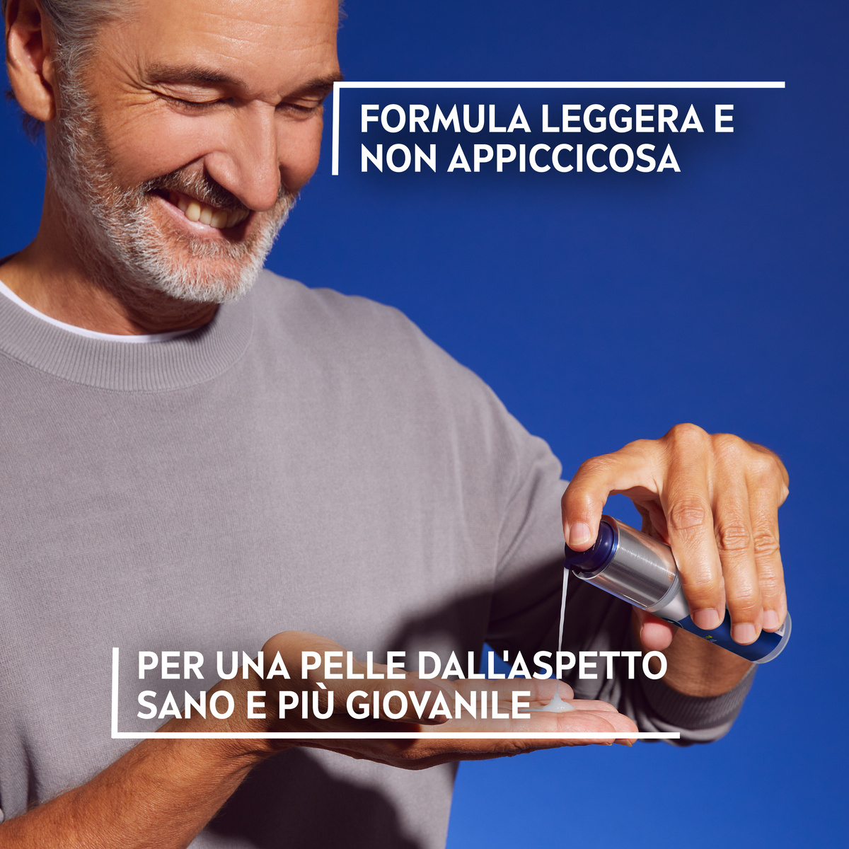 Nivea Men Anti-Age Hyaluron Hydro Gel Viso Uomo 50 ml, Crema viso uomo in gel per pelli mature