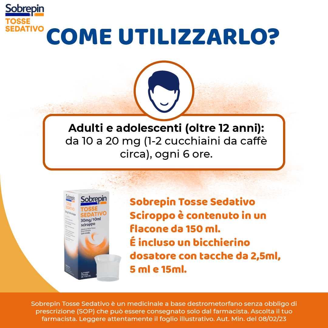SOBREPIN TOSSE SECCA SEDATIVO SCIROPPO 30 MG/1O ML - 150ml
