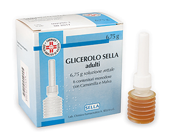 Glicerolo Sella Adulti 6,75g Soluzione Rettale 6 Contenitori Monodose con Camomilla e Malva