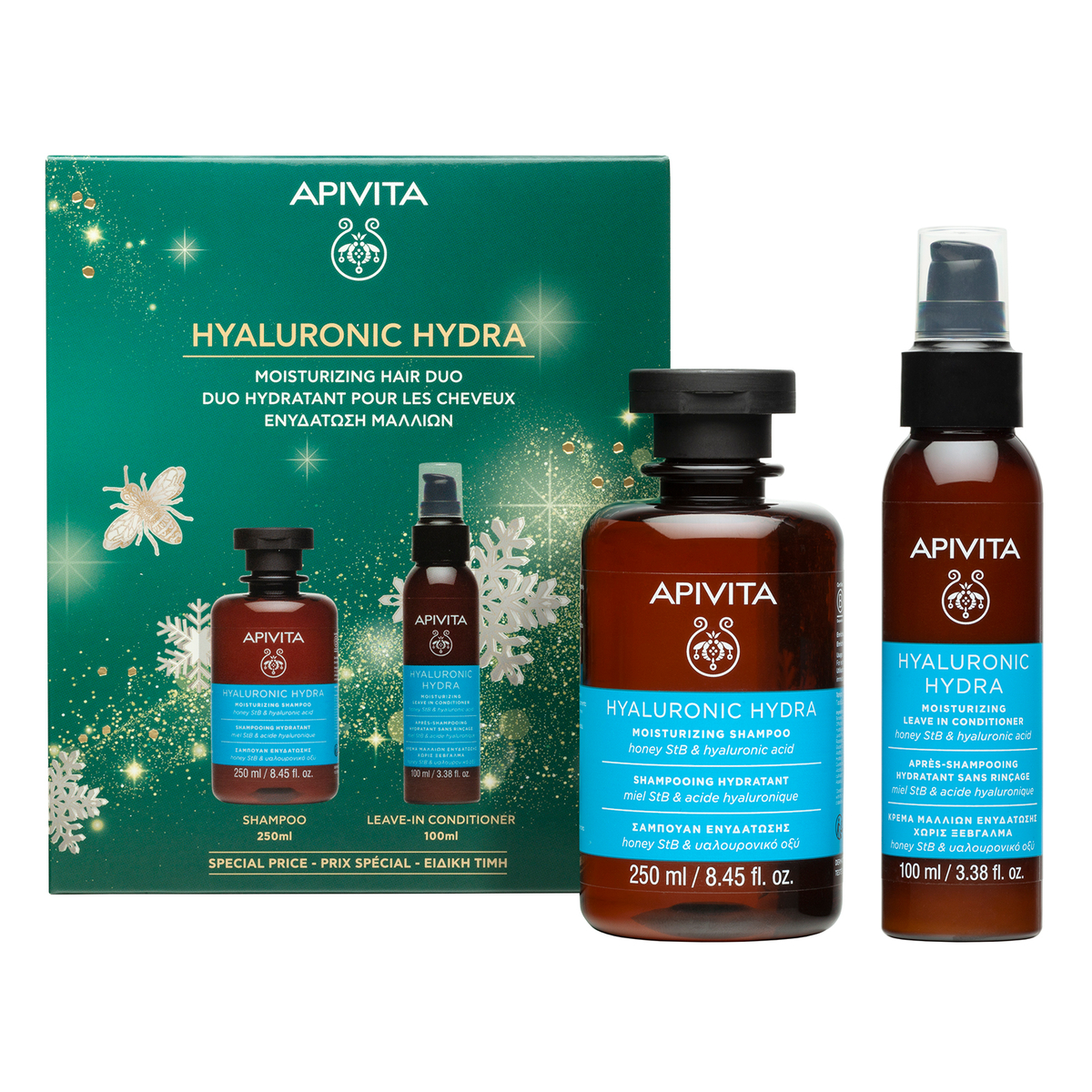 Apivita Hyaluron Hydra Cofanetto Regalo - Shampoo 250 ml + Balsamo 100 ml