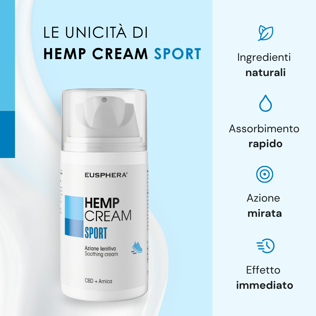 Eusphera Hemp Cream Sport - Crema Per Dolori Muscolari Ed Infortuni 75 ml