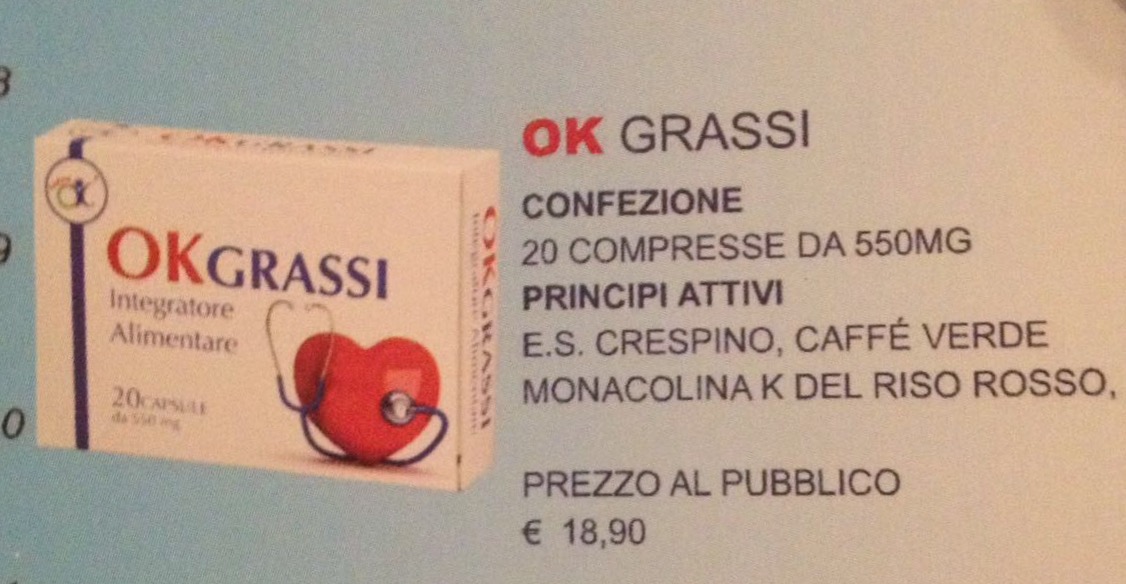 Farmaok Ok Grassi Integratore 20 Capsule