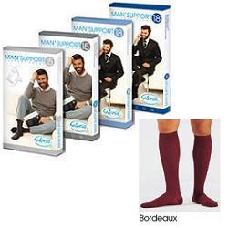 Gloria Med Man'Support 18 Gambaletto In Cotone Taglia 4 Colore Bordeaux 1 Paio
