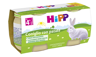 Hipp Biologico Omogeneizzato Coniglio e Patate 2x80 g