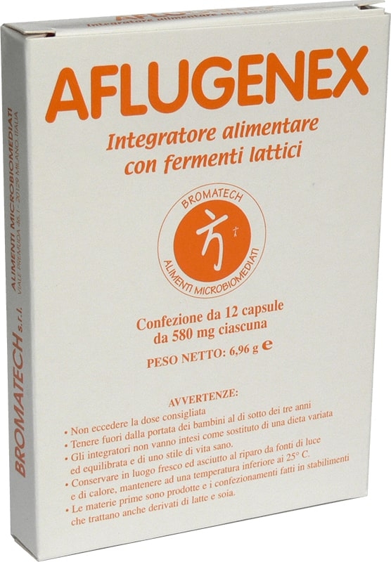 Aflugenex - Sistema Immunitario - Fermenti Lattici + vitamina C - 24 Capsule Nuovo Formato