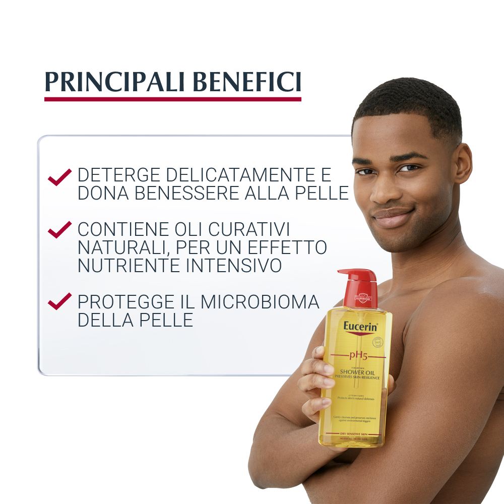 Eucerin Linea Pelle Sensibile pH5 Olio Detergente Doccia Delicato Lenitivo 400ml