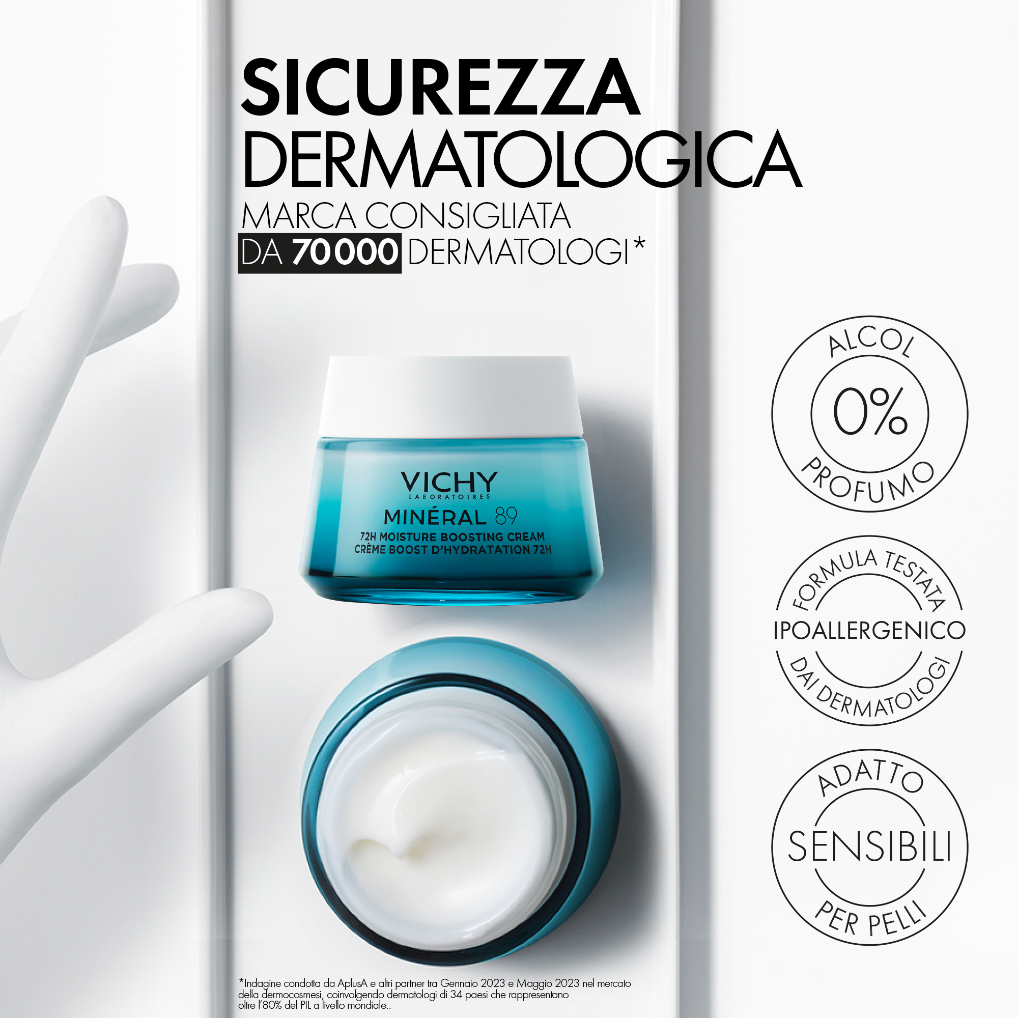 Vichy Minéral 89 Crema Boost Idratazione 72H Leggera per tutti i tipi di pelle 50ml