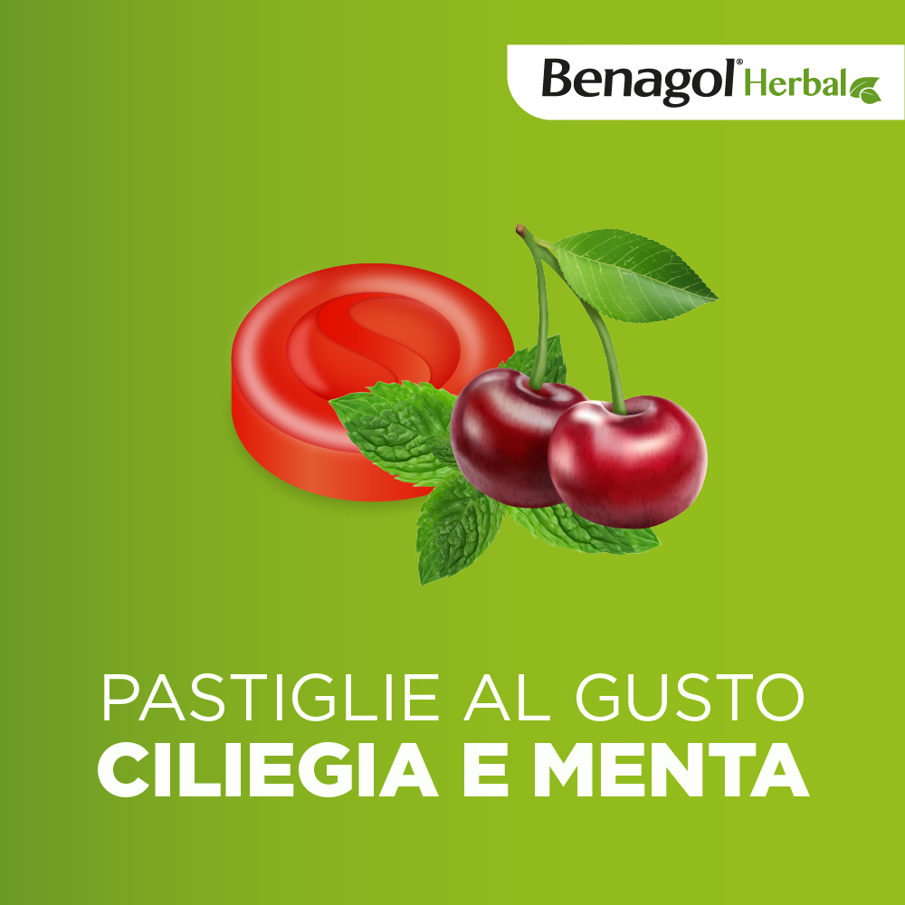 BENAGOL HERBAL MENTA E CILIEGIA 24 - NOVITA' pastiglie mal di gola