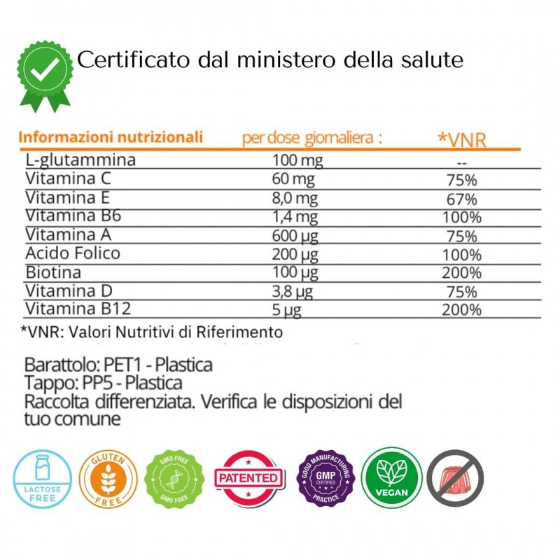 Sabbia Natural BOOST per aumentare energia e vitalità - 50 GOMMOSE gusto ARANCIA