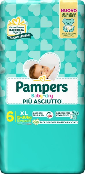PAMPERS BABY DRY tradizionale Taglia 6-XL (15 - 30kg) 13PZ