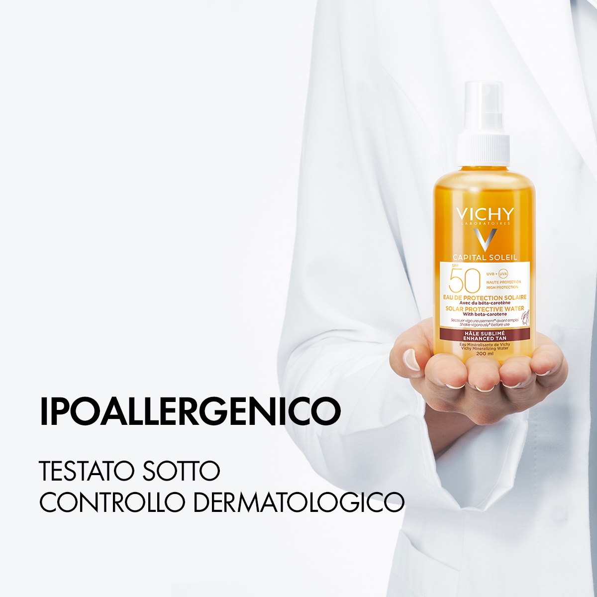 Vichy Capital Soleil Acqua Solare Spray Corpo per Abbronzatura Intensa 50 SPF 200 ml