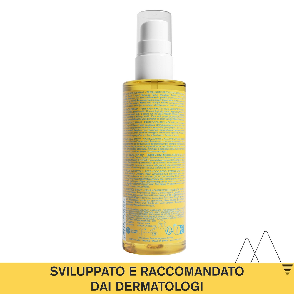 Uriage Bariésun Olio Solare Secco SPF 50+ Protezione Corpo e Capelli 200 ml