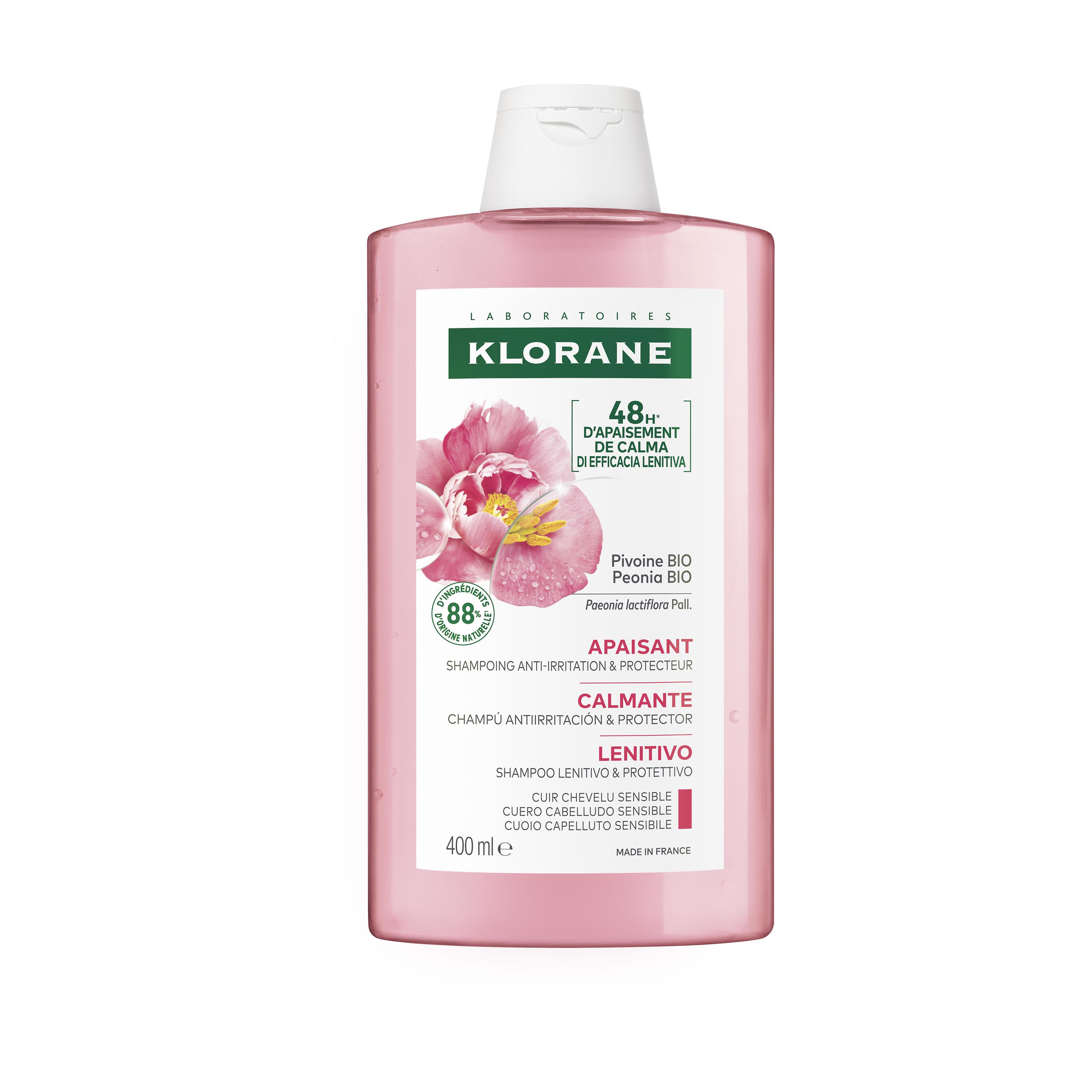 Klorane - Shampoo Lenitivo E Protettivo Alla Peonia Bio Per Cuoio Capelluto Sensibile 400 ml