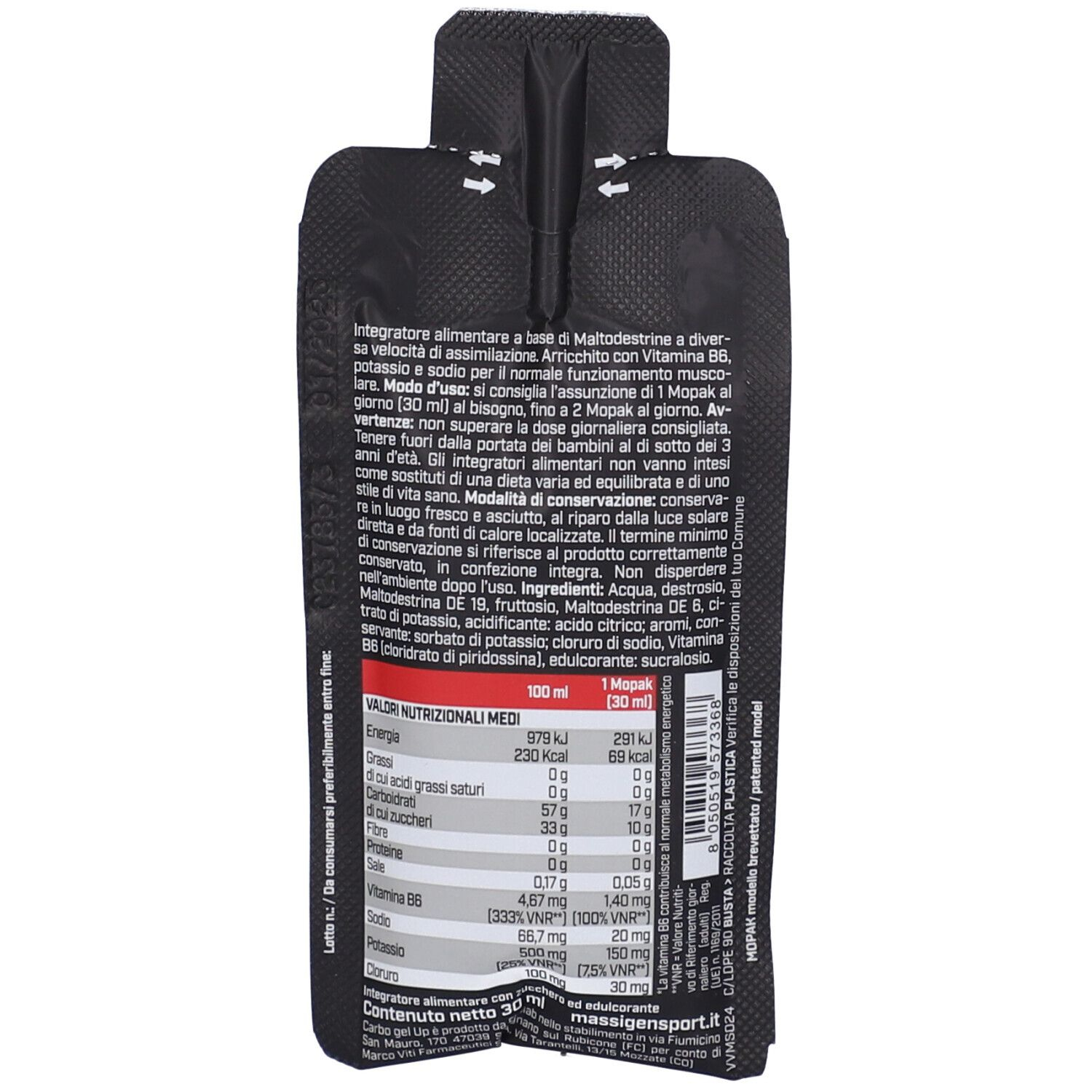 MASSIGEN Sport Carbo Gel Up 30ml